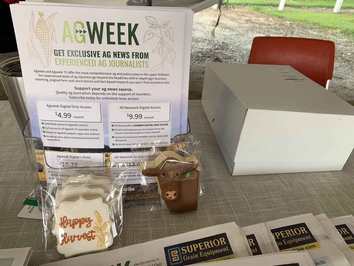 jmreport's tweet photo. Come to the @AgweekMagazine booth at @BigIronFarmShow! We’ve got cookies representing ND ag, recent magazine issues, information on how to subscribe and, of course, our sparkling personalities! https://t.co/NbX4TqV07V