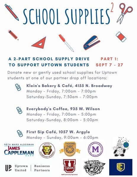 GreeleyElement1's tweet photo. @JamesCappleman is running a school supply drive for students in the Uptown Area.  If you can donate to it please do; everything will go to students in need. https://t.co/8wLRMq6YP3
