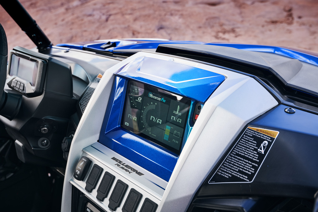 YamahaOutdoors's tweet photo. The all-new #ProvenOffRoad #YamahaWolverine #RMAX1000 LE & XT-R models are equipped w/a dash-mounted, fully-integrated #Yamaha #AdventurePro to explore further w/ even more capability & confidence, as well as the ability to share experiences via social to #REALizeYourAdventure. https://t.co/76XcSxs7EL
