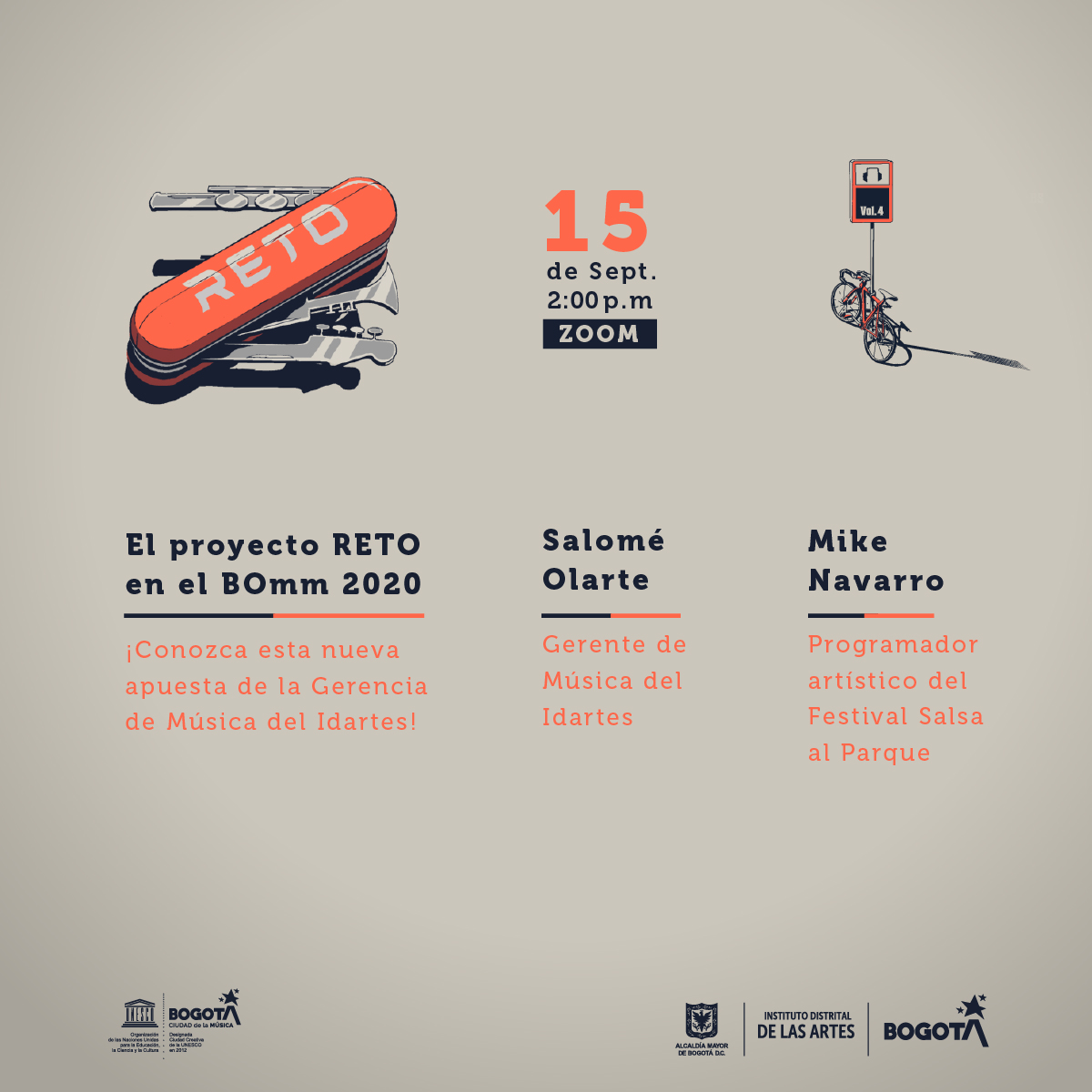 idartes's tweet photo. HOY a las 2:00 p.m. en el @BOmm_Bogota #BOmmTalk con Salomé Olarte, líder de la gerencia de música del @idartes hablando del Proyecto #RETO

Inscríbete a la conferencia ➡️ https://t.co/a483WOePtt

Todo sobre #RETO aquí ➡️ https://t.co/eiW37UF6xa https://t.co/zGDlhLLuPf