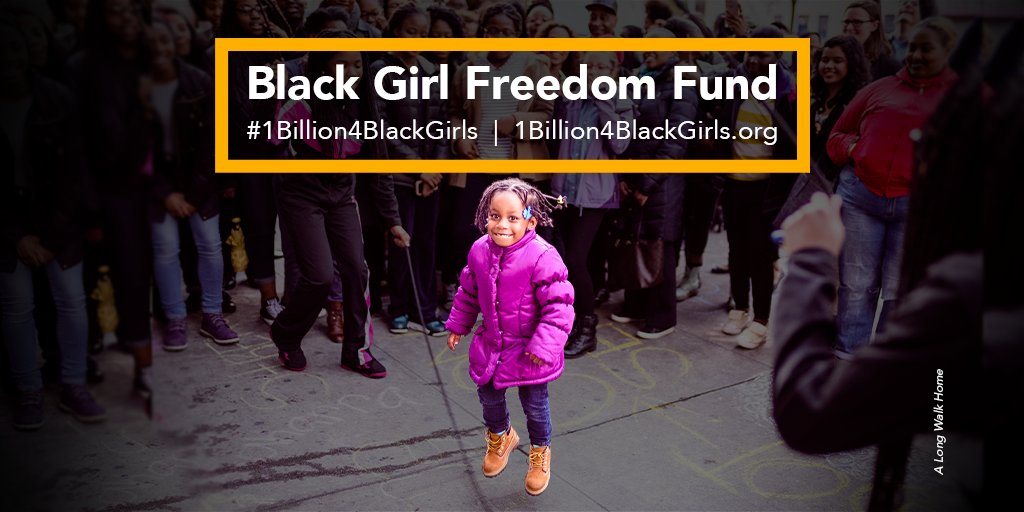 Today, we’re launching the #BlackGirlFreedomFund, a call to invest #1Billion4BlackGirls over the next 10 years in Black girls and women’s leadership, innovation, wellness, advocacy and joy.

Join us 1billion4blackgirls.org