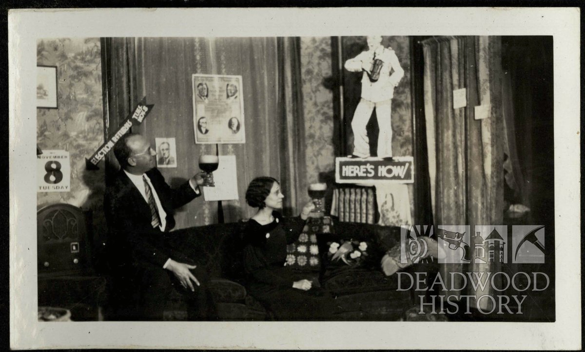 DeadwoodHistor1's tweet photo. Carl and Marie Ranfield listen to the results of the presidential election on the radio in 1932. Adams Museum Collection. #Daysof76Museum @DeadwoodSD https://t.co/8FtyGJmurq