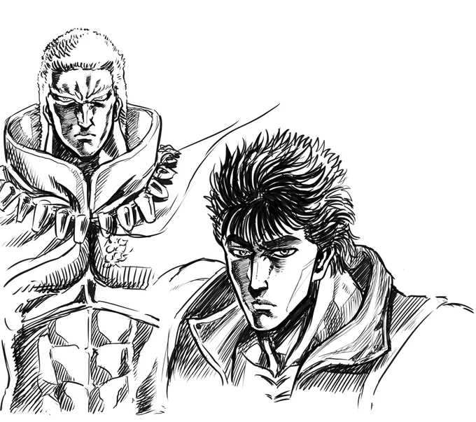 劇画タッチで描くお仕事がいただけそうだったので練習がてら北斗の拳をさっくり模写してたら謎の能力を手に入れた 