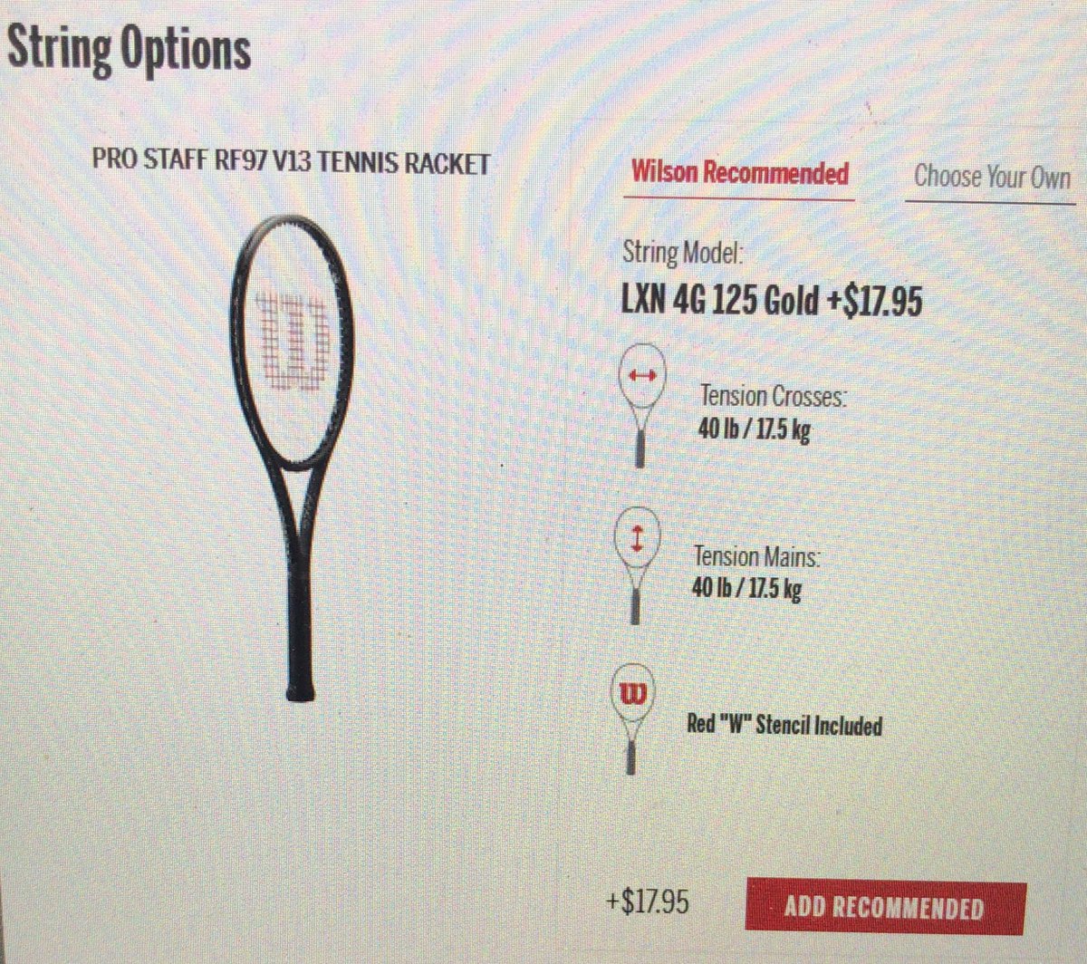 @WilsonTennis Q: what is the basis for the stringing recommendation? Seems low? #ProStaffV13