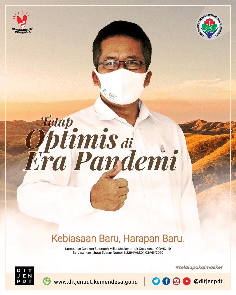 jerzyduduk's tweet photo. Tetap optimis di era pandemi. Kebiasaan baru, harapan baru.

Jangan lupa untuk memakai masker yaa.

#MaskerisasiDesa
#MaskerUntukDesa
#SelaluPakaiMasker https://t.co/6Oj1H6tpMD
