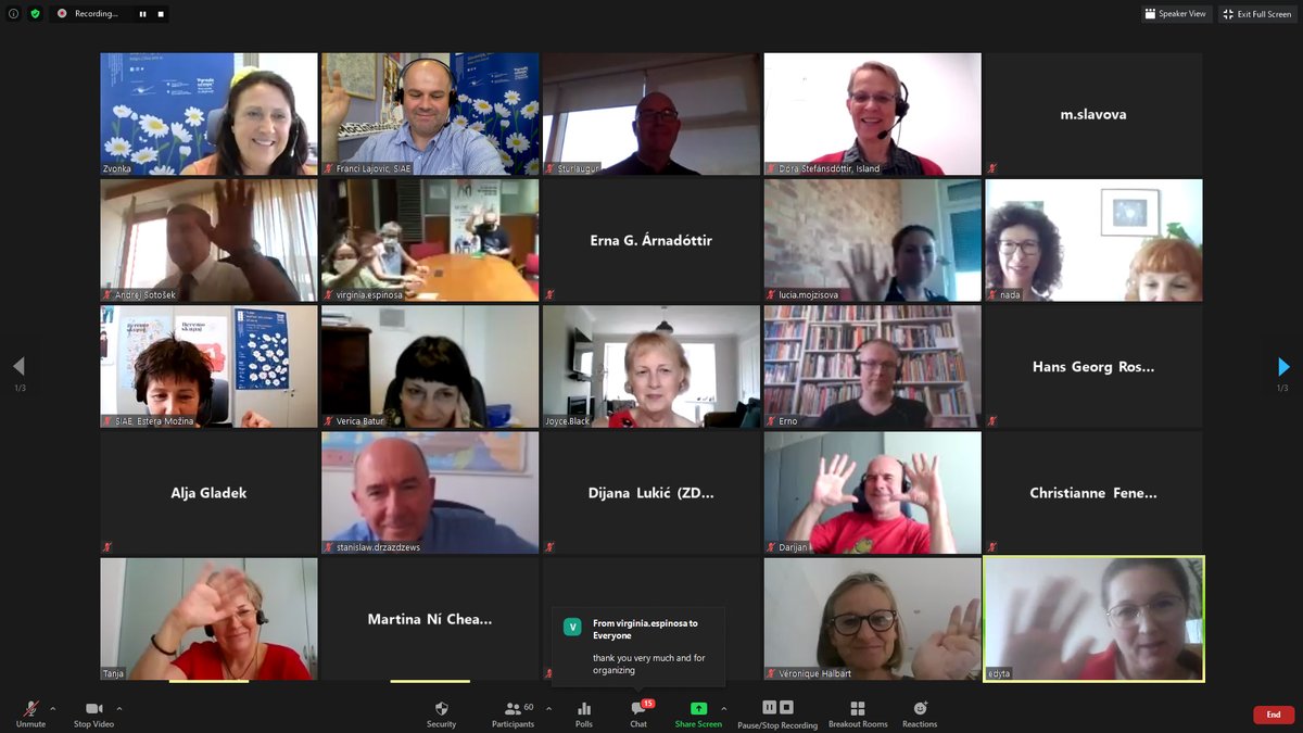 TVUslo's tweet photo. #PLASlovenia and Slovenian Adult Education Colloquim (online) #AK2020 @AndragoskiSLO
It was an interesting and fruitful 1st day of presentations and exchange of experience: https://t.co/oLPSLZqd83
#EAAL #TVU2020
@DearbhailLawles @aontas @LWJoyceB @RannisIceland
@CeneStupar https://t.co/nGfcChjkrM