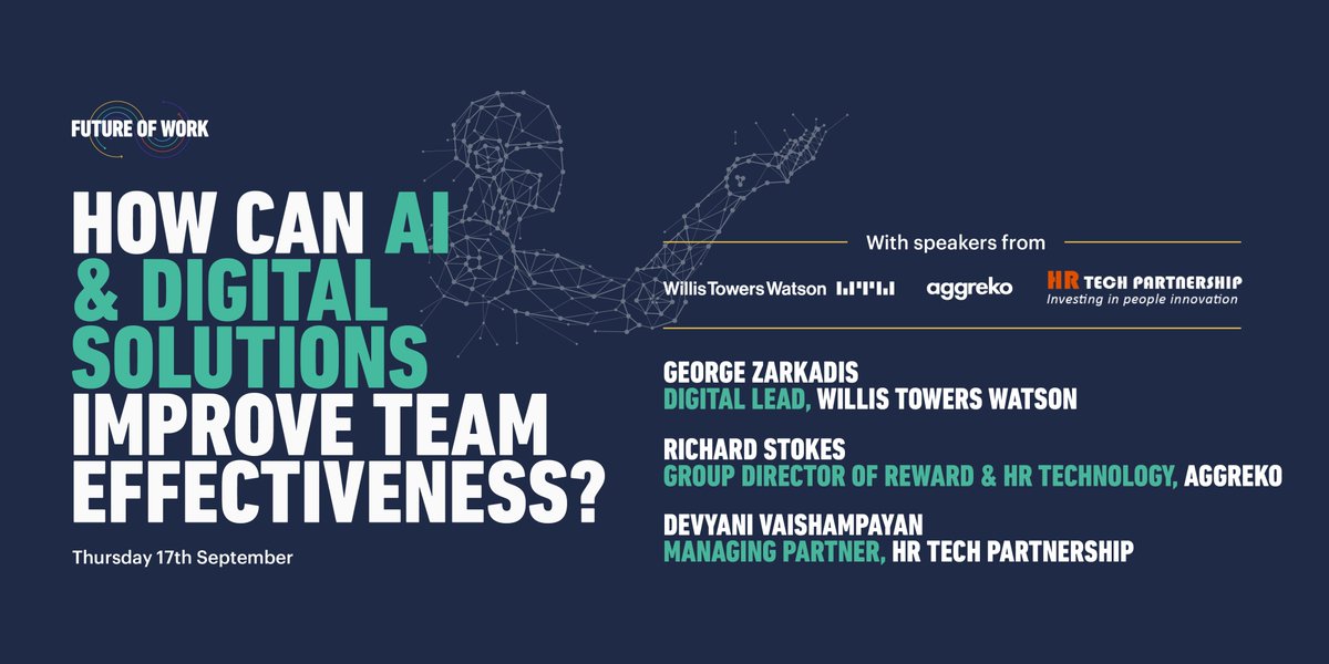 zarkadakis's tweet photo. Looking forward to speaking tomorrow  on how AI can be applied in the workplace to improve team effectiveness, by redesigning work and provide insights to team dynamics #WorkVue #Futureofwork #HRTech https://t.co/TwGUA21XXL