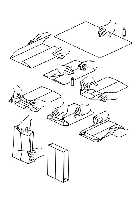 #このタグを見た人は自分の絵柄の手部分を見せる

「あー、これはたぶん自分で一度ちゃんと折ったな」感出せてません?
こういうの簡略化され過ぎて逆にわからないこと多いから一工程の終わる直前を描いてみたお仕事絵です。
紙面の面積大きかったから出来た。 
