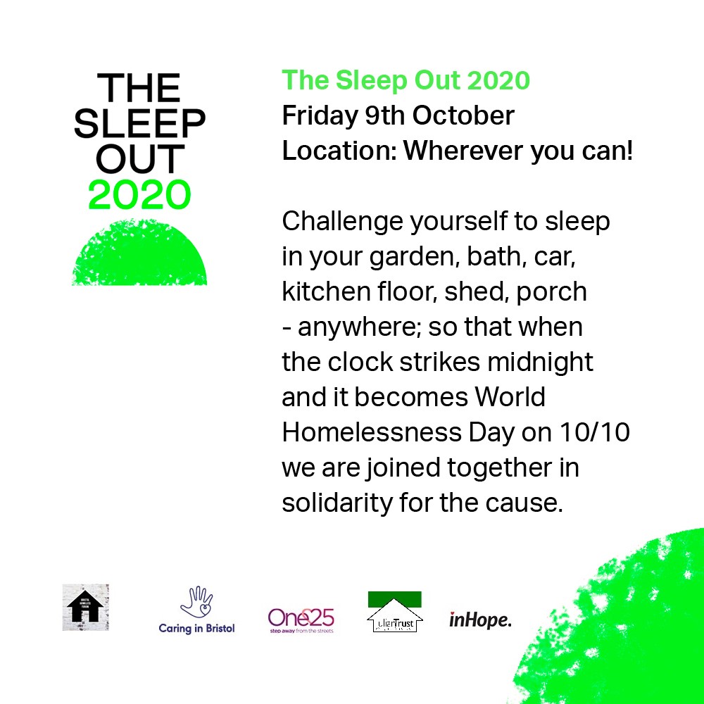 BristolHf's tweet photo. #SLEEPOUT2020 (Home Edition) is planned for Friday 9th October. Organisations  taking part so are
@One25Charity 
https://t.co/ql3GWrVaC3
@inHopeBristol https://t.co/JuaN6UlAcP 
@caringinbristol in Bristol https://t.co/L9zi41JLFp
@JulianTrust  https://t.co/hSfdVOdTmc https://t.co/ErMOaygnLL