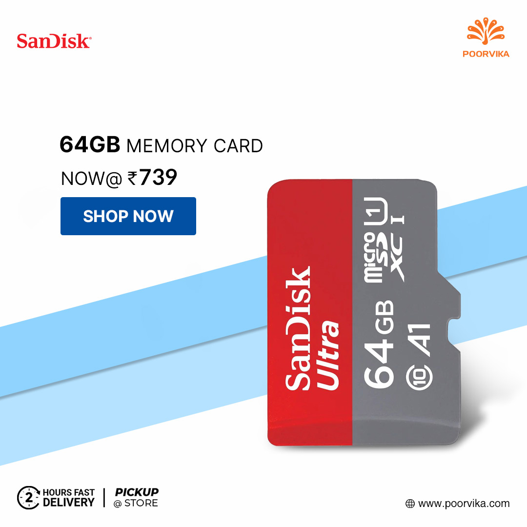poorvika_india's tweet image. Get freedom from Low #Storage issues. Capture more photos and videos with Reliable, High Speed #Sandisk (SDHC/SDXC) #MemoryCards at Poorvika. 
.
Order Now: poorvika.me/Memory-Card
.
Get 2Hours* Fast Delivery | Pick up @ Store.
.
#Poorvika #PoorvikaMobiles #Sandisk #shoponline