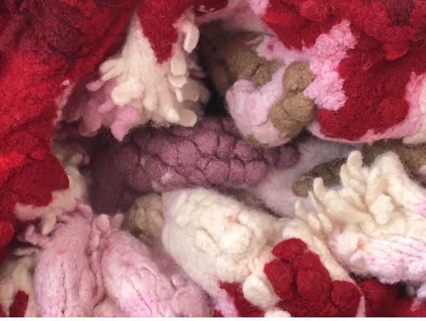 loubakerartist's tweet photo. #septtextilelove Day 15 @seam_collective My work is very carefully #considered - #concept #colour #form #surface #material #process #installation - but I #love a #changeincontrol too! #Felting #knitting #unpredictable #alchemy #nerveracking #slowlabour #feltedknittiing #sculpture https://t.co/cD0mS8KmLl