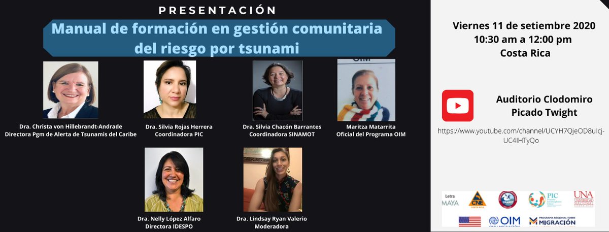 CosteroPic's tweet photo. Presentación oficial del Manual de gestión comunitaria del gestión del #riesgo por #Tsunami. Un esfuerzo que une conocimientos de las comunidades con aportes de la física, geografía, sociología, psicología, antropología y derecho. Apoyo de #UNA #SINAMOT #OIM #CNE https://t.co/QPNiSNlEF7