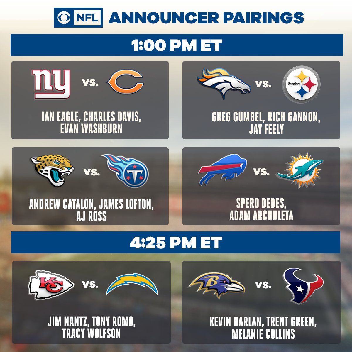 cbs schedule nfl