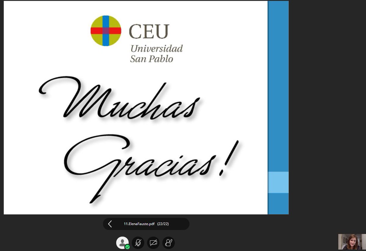 Enhorabuena a nuestra alumna <a href="/CEINDO_CEU/">CEINDO</a>, Elena Fauste por la magnífica exposición sobre los avances en su tesis doctoral. 👩‍🎓👩‍🎓👩‍🎓