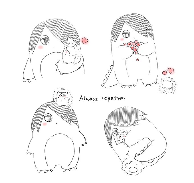 🍅🦖🌸はこの絵をマスコットにしてくださったものです😭😭💕💖💖 
