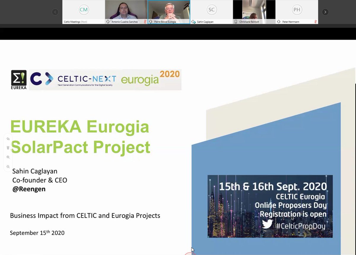 CelticNext's tweet photo. In the Proposers Day session on business impacts from CELTIC-NEXT and EUROGIA2020 projects, Sahin Calglayan from Reengen presents the benefits and impacts of EUROGIA project SolarPact.
https://t.co/mAHam5QEDX
#SolarPact @EUROGIA @EUREKA_NETWORK https://t.co/0AbByNYR8x