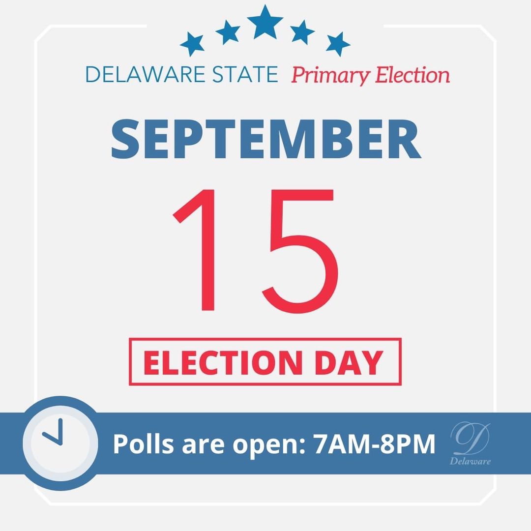 DelawareCounts's tweet photo. Just like the Census, voting in elections is a very simple way to help shape Delaware's future. It's Primary Day, and the polls are open! Need to know where to go? Click here: https://t.co/l8ClcLOshQ #DelawareCoounts #PrimaryDay https://t.co/aNc7szdcba