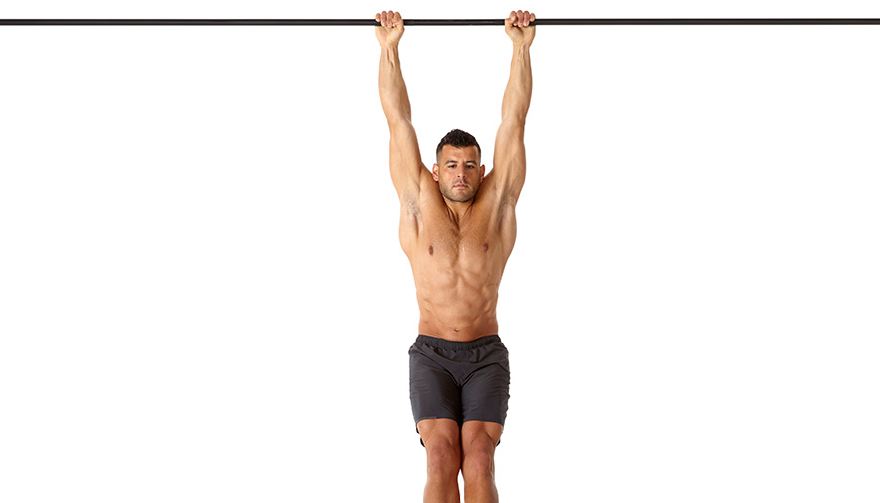 The idea is to hang for as long as possible.Preferably up to 30-60 seconds x 5 sets. For a total of 2.5 to 5 minutes.If you can't, go for as long as you can and build up over time.You can start with 30 seconds over a few sets.