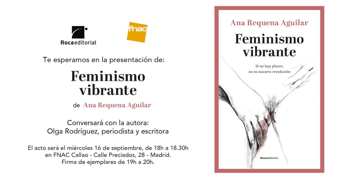 Mañana presentamos en Madrid #FeminismoVibrante 🌊 Seis de la tarde en la Fnac de Callao y una firmita de libros de 7 a 8 para quien guste. No hay streaming ☹️ pero haremos más cositas pronto. Estará conmigo <a href="/olgarodriguezfr/">Olga Rodríguez Francisco ✍️</a> 💜 Y hay que inscribirse 👉🏻 fnac.es/Ana-Requena-pr…
