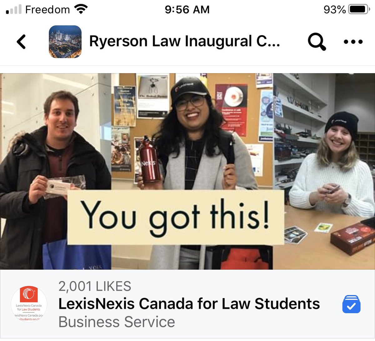 oksanaromanov's tweet photo. Here is a cool commercial #legal #research support for #lawstudents on - https://t.co/RkJuFlbJ1j “You got this!” #LexisNexis #LexisNexisatRyersonLaw #Quicklaw #RyersonLaw #perseverance #inspirepeople https://t.co/NIoEecB4Rt