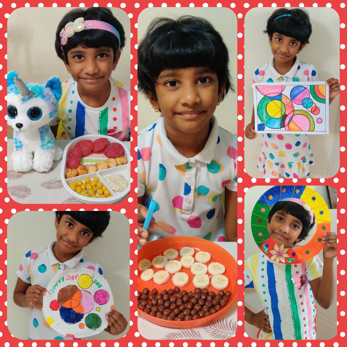 Sonal41310053's tweet photo. Srihithaa shared her scrumptious dotty breakfast, colourful art work and dotty toys as a part of our Dot Day Celebrations @DxbModern @kg_gma @26Dakshamehta @senresh https://t.co/rBzYtntBOw