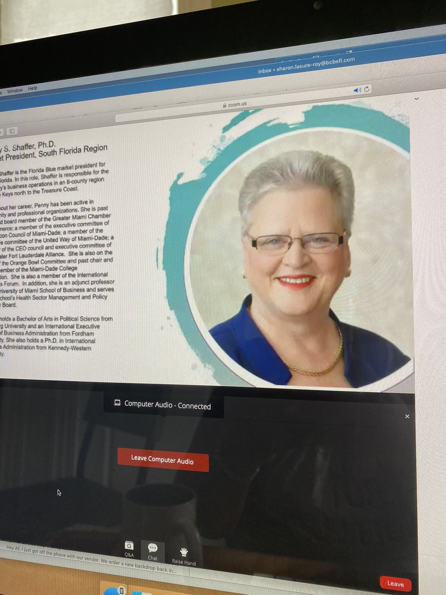 sharonlroy's tweet photo. Love @FLBlue because they spend time and value employees emotional health. Can’t wait to hear from one of my favorite market presidents @PennySShaffer #workwellhere https://t.co/7NuEcs9lFe