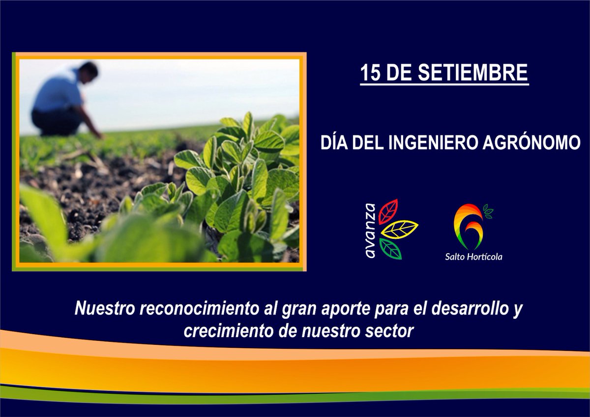 Saludamos a las Ingenieras Agrónomas y a los Ingenieros Agrónomos en su día!.