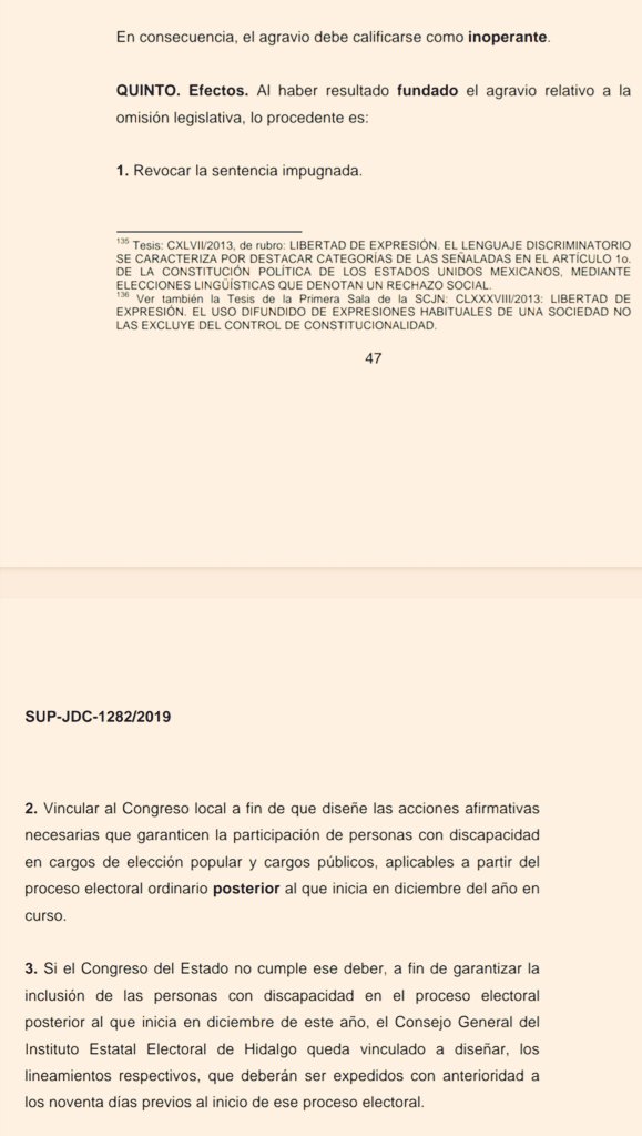 🇲🇽 A este día, el <a href="/CongresoHidalgo/">LXVI Legislatura de Hidalgo</a> debería haber aprobado dos importantes REFORMAS ELECTORALES a favor de los derechos de participación y representación política. Una en torno a personas con DISCAPACIDAD y, otra sobre la reposición de CONSULTA INDÍGENA en materia electoral. 🇲🇽