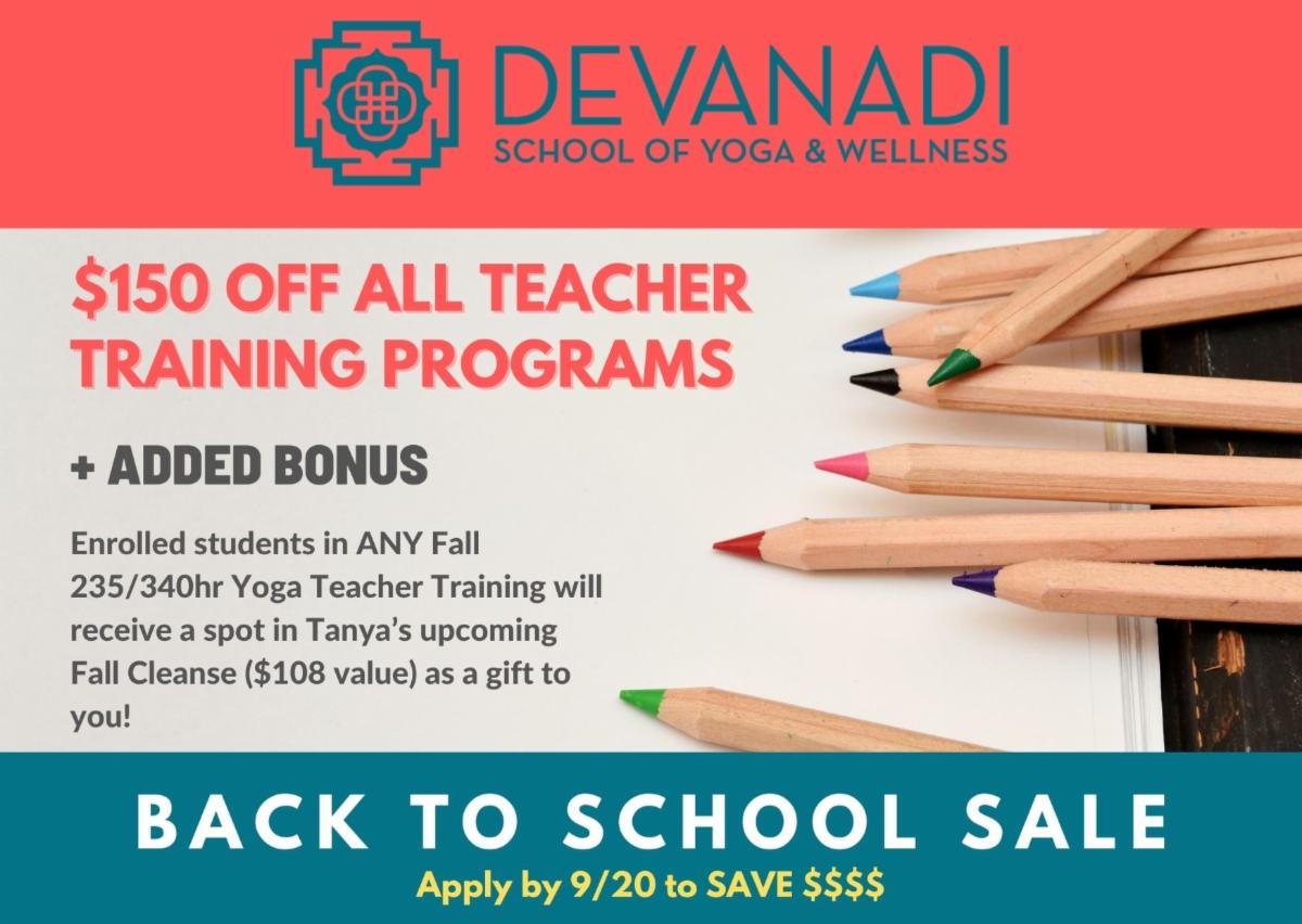 DevanadiYoga's tweet photo. September is here, can you believe it? Join us for our Back to School Sale! Check out our September newsletter for special fall offers, new workshops and guest weekends, and more. https://t.co/tfPIMT2PUZ https://t.co/aBRV0SVRI6
