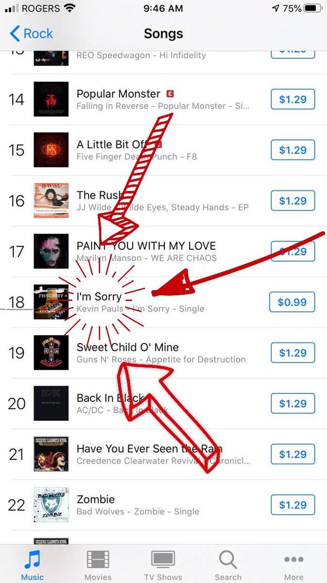 kevinpauls's tweet photo. We are already in the Top20 on the iTunes Mainstream ROCK Chart!!!! I cannot thank you enough...this is incredibly exciting! #toptenherewecome #ccmrevival #ccm #danielband https://t.co/eovydFzKH0