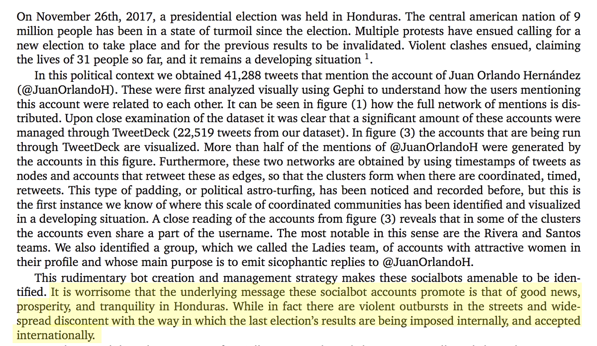 I've studied fake engagement on Honduran Twitter and now we know the same is happening on FB.  @pflama and I analyzed fake engagement that was boosting the Honduran president during an extremely violent post-electoral period towards the end of 2019.  https://link.springer.com/chapter/10.1007/978-981-13-1165-9_50
