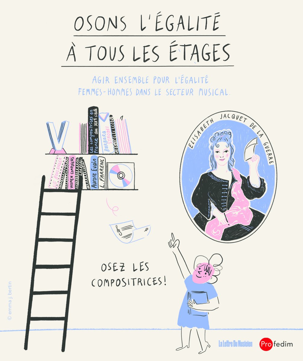 LettreMusicien's tweet photo. #osonslégalité Et si on programmait les compositrices ? 
Participez à la sensibilisation du secteur musical, commandez l'affiche "Osons l'Egalité" pour vos salles de répétitions, de cours, vos bureaux.. https://t.co/lrbtRpkUAR
Campagne @profedim/La Lettre du Musicien ©Emma Bertin https://t.co/FH4wU9wAfk