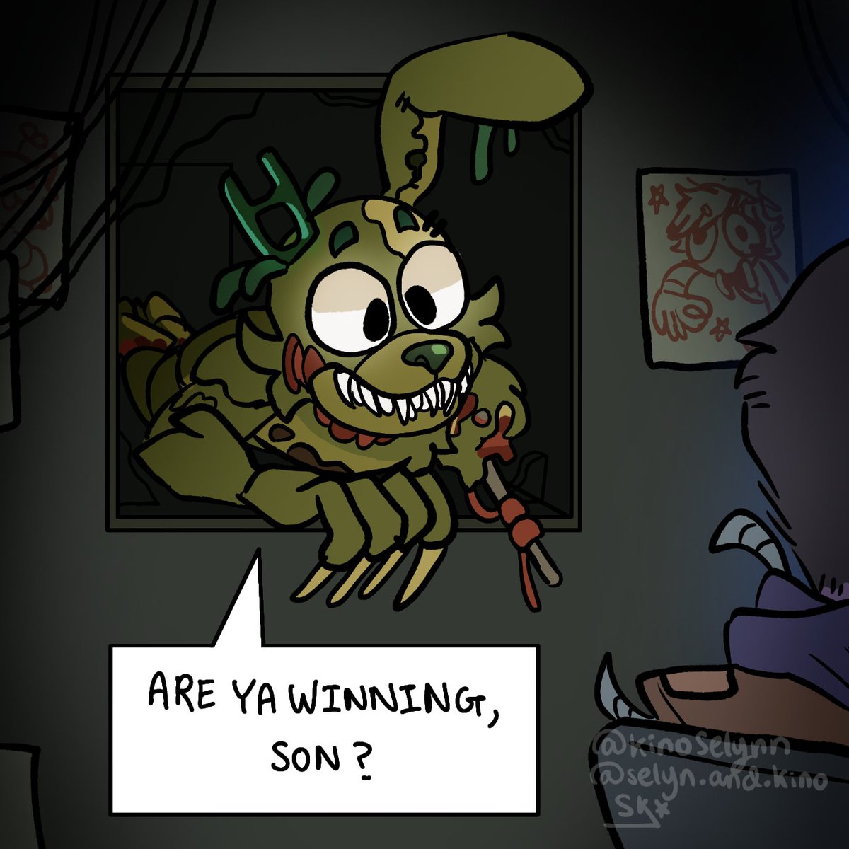 KinoSelynn's tweet image. r u winnin son?

#FNAF #FiveNightsAtFreddys #scraptrap #michaelafton