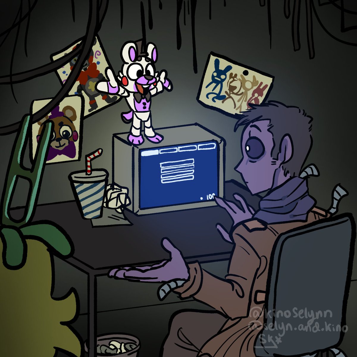 KinoSelynn's tweet image. r u winnin son?

#FNAF #FiveNightsAtFreddys #scraptrap #michaelafton