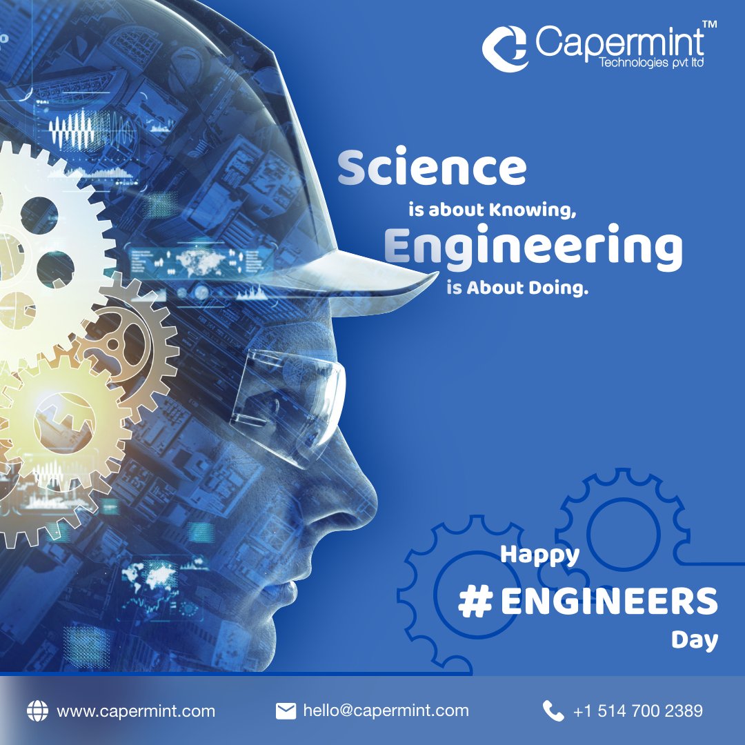 Caperminttech's tweet photo. In the age of #ArtificialIntelligence,
Engineers tend to provide a progressive approach in an #organization that can remit a #business impact and boosts the ROI.
#happyengineersday #HappyEngineersDay2020 #capermint #AI #science https://t.co/rLxz5rl6re