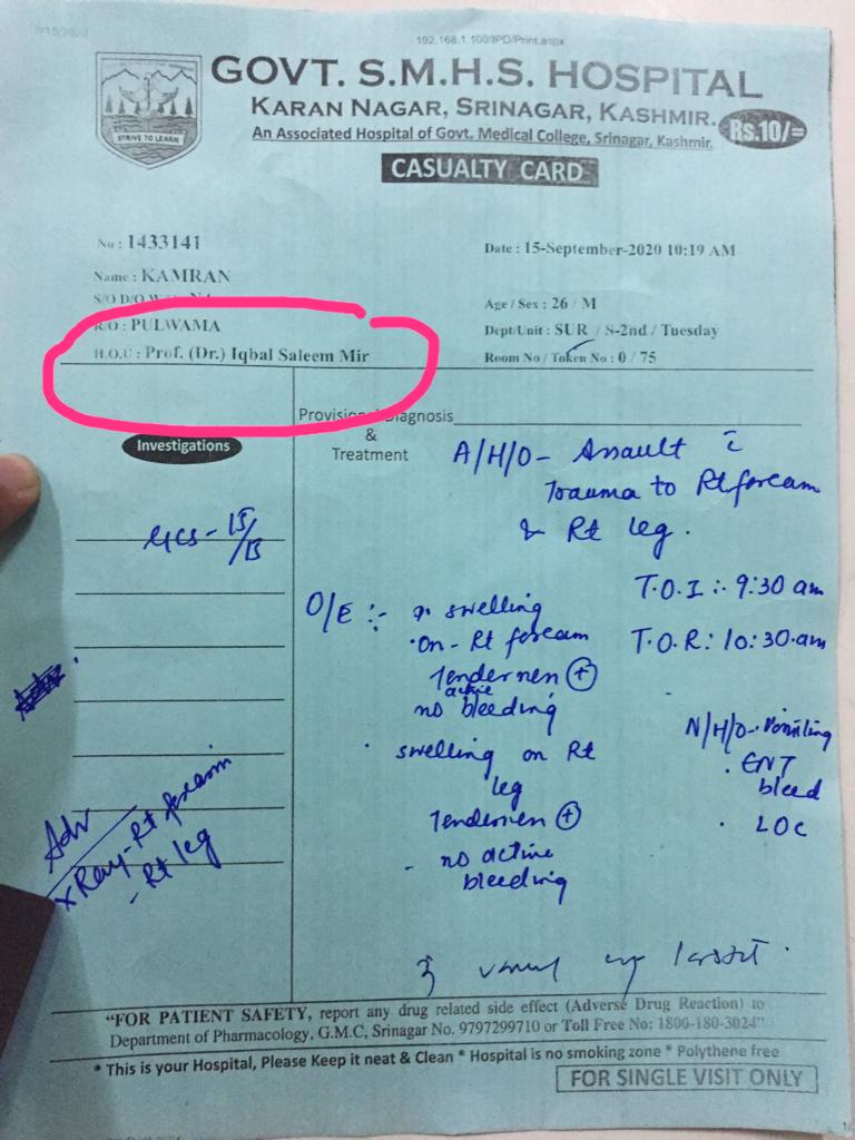 This is a bizarre situation. Have you ever seen a senior professor a doctor of this stature treating a too minor an injury? Look here guys, will explain you everything about Pakistani state that’s still operating within us. Follow the thread below  #Kashmir (1/n)