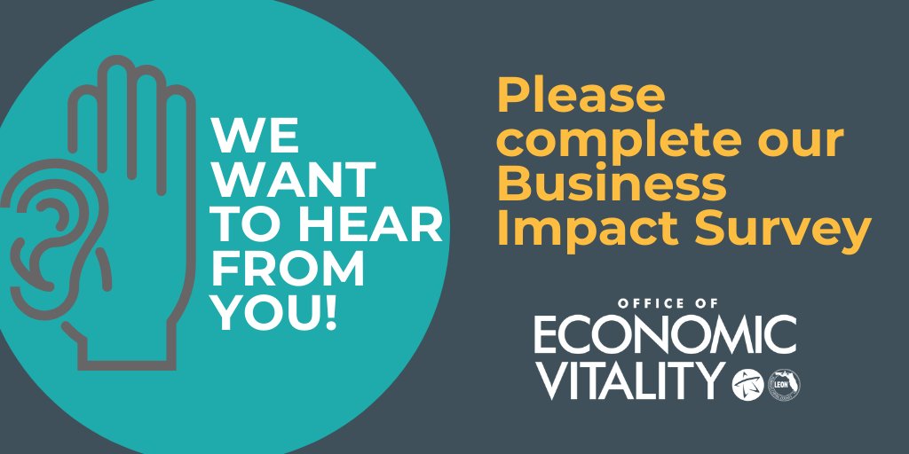 LeonCounty's tweet photo. The Office of Economic Vitality would like to gauge Tallahassee-Leon County businesses on their current revenue losses, expense increases &amp; costs related to COVID-19. Your feedback is critical to identifying those needs. Respond here: https://t.co/kCvL5fkZ4t. https://t.co/QajqhcprXo