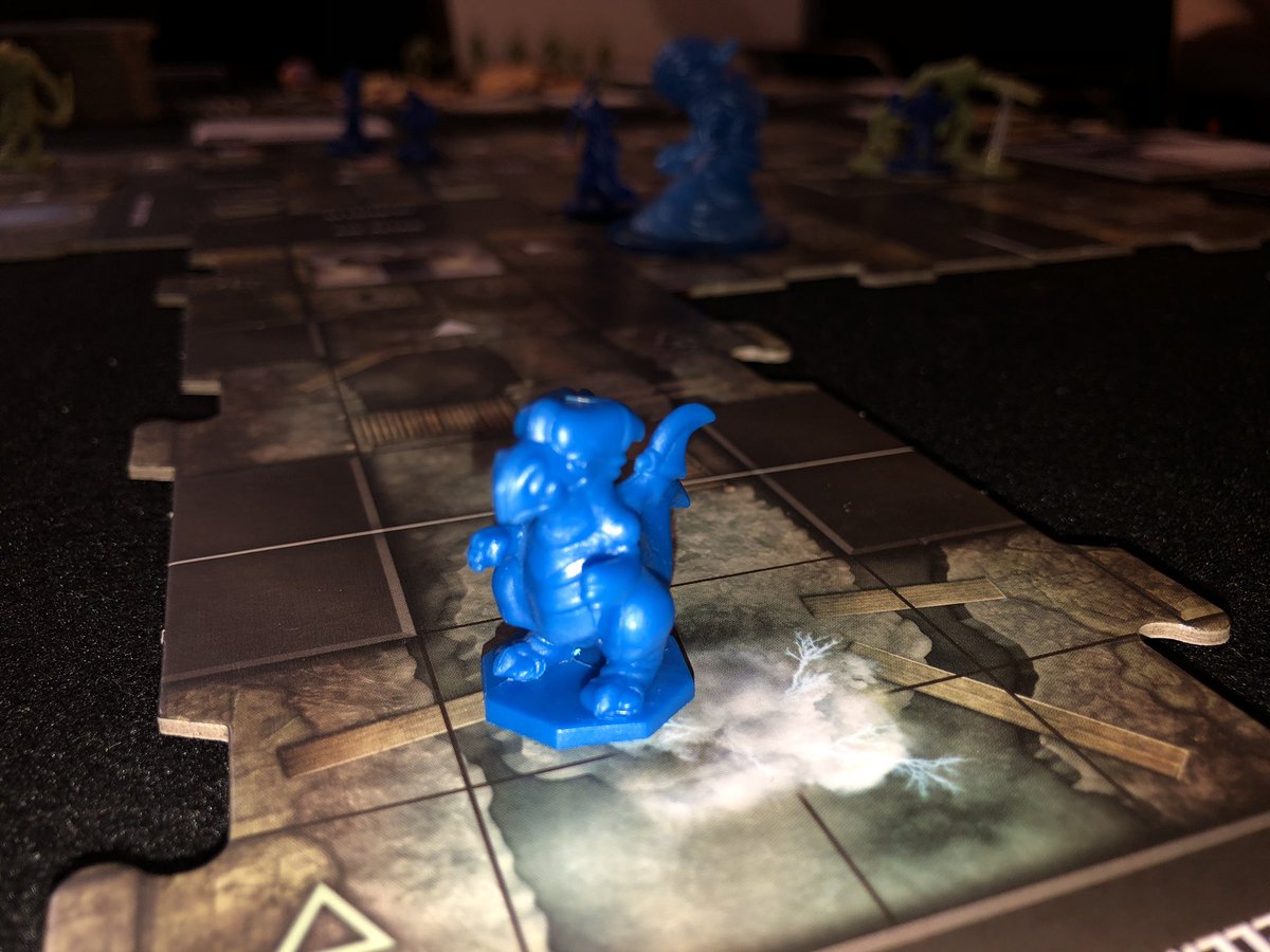 Vesuvius_Media's tweet photo. Playing Temple of Elemental Evil and Mychasi appears in our dungeon... cardboard token? Nah, just add a dragon mini from #Dwar7sSpring Elven expansion! Thanks Luis Brueh! #dungeonsanddragons #boardgames #miniatures #dragons https://t.co/JV6OMKFi2s