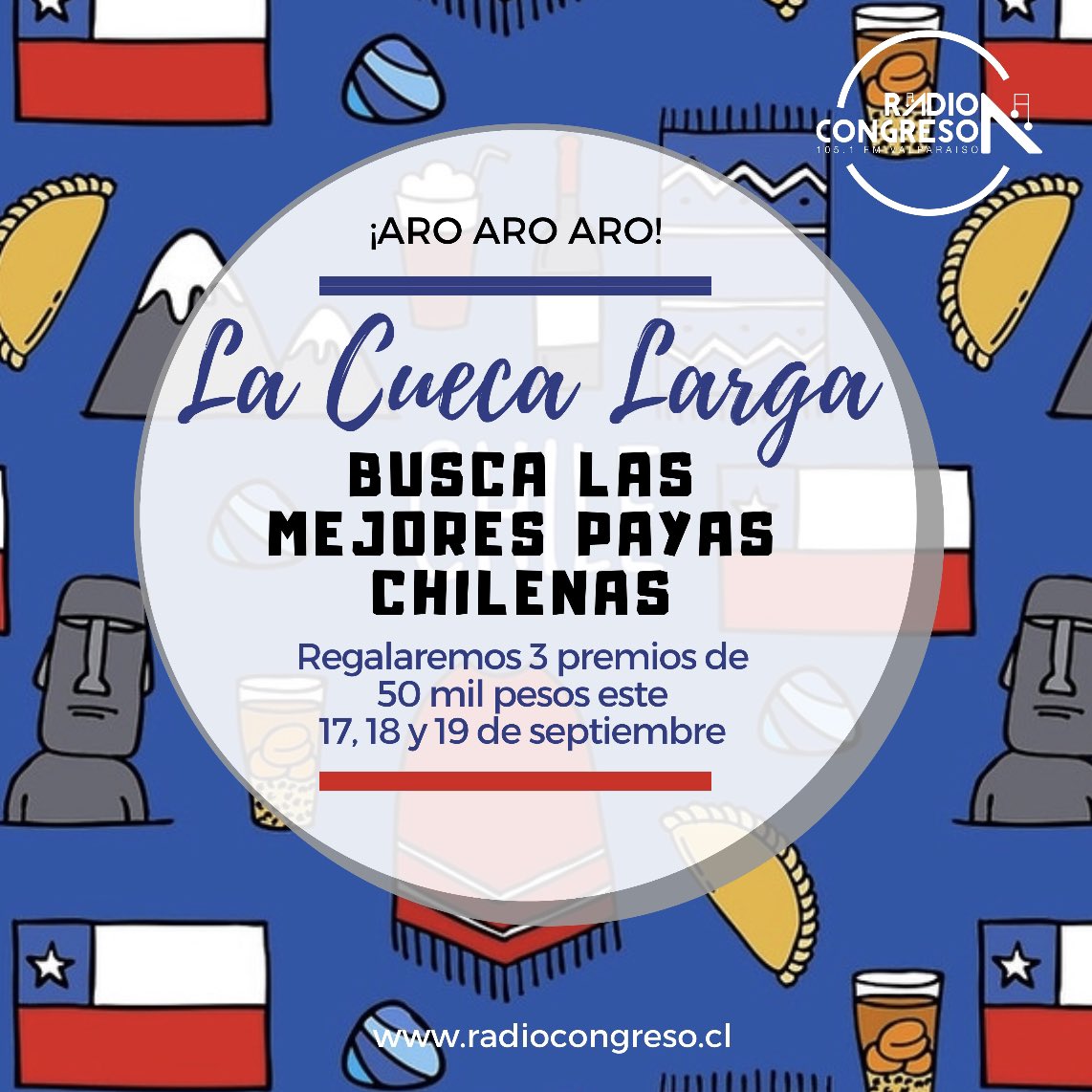CongresoFm's tweet photo. #CONCURSO TiquiTiquiTiii 🇨🇱 | Buscamos la “Mejor Paya Chilena” en #RadioCongreso!
🤩¿Cómo participar? Muy fácil, solo debes enviarnos #TuAudio al #Whatsapp +56 32 2 281609 con una paya que incluya a #RadioCongreso.
#Regalaremos #3Premios de #50MilPesos a las mejores payas! https://t.co/k8q7GQIQjZ