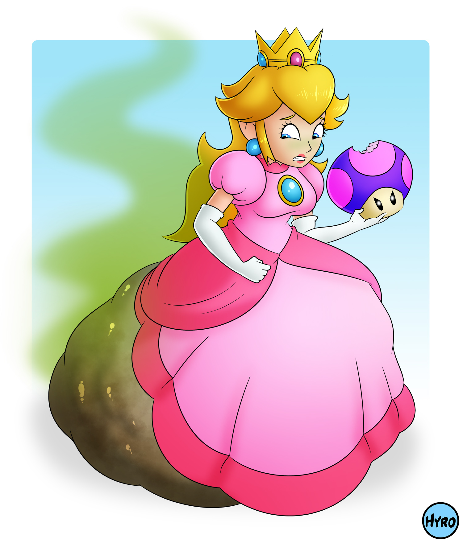 Hyro on X: Our second poll winner from August is Princess Peach, having  just bitten into what she -thought- was a super mushroom. Well, that poison  shroom did super size SOMETHING. (google 