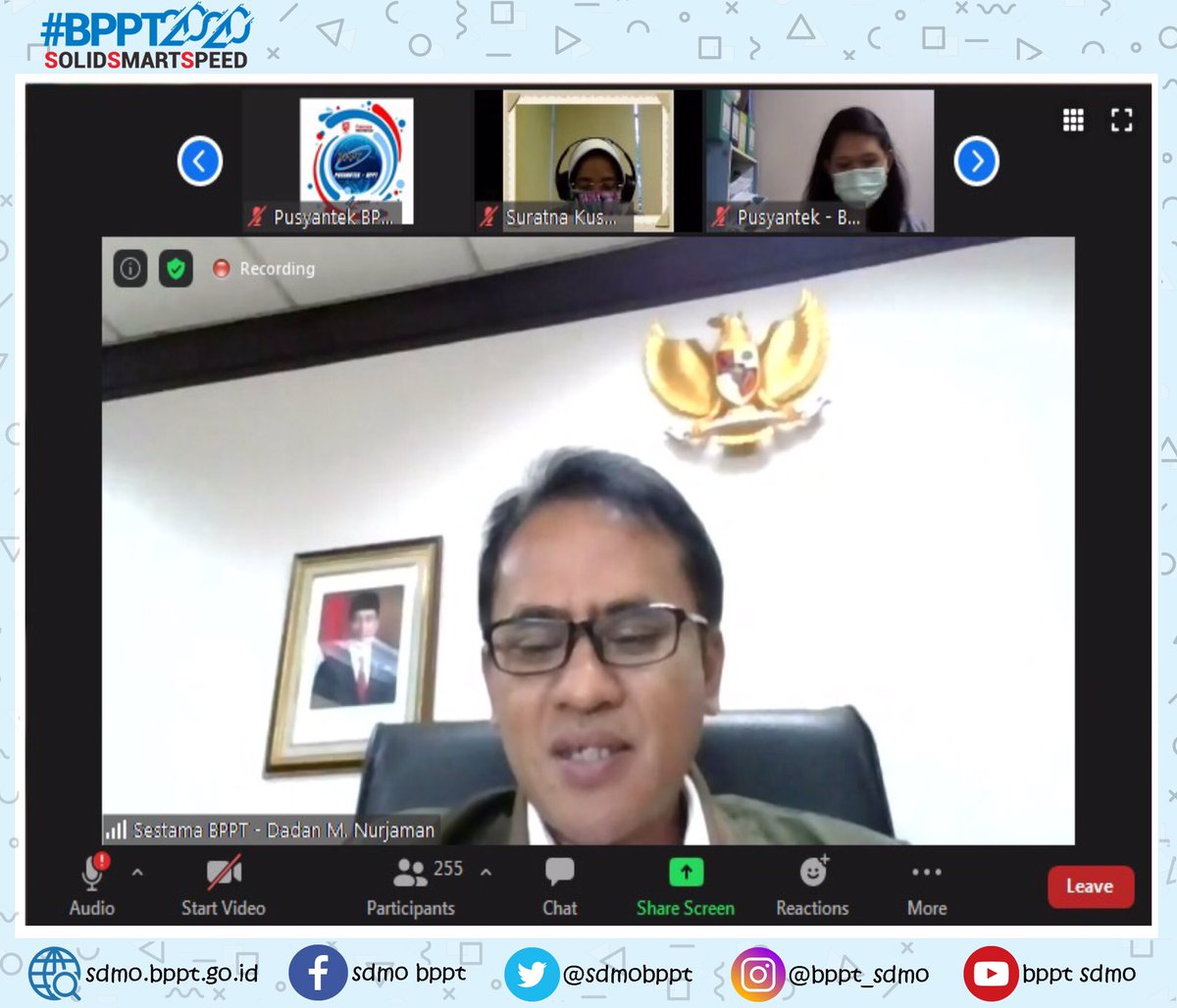 SdmoBppt's tweet photo. 15/09/2020 Kepala Biro SDMO beserta seluruh pegawai mengikuti Sosialisasi Aplikasi Pantau Covid (PC-19) & Sijempol yg dipimpin oleh Sekretaris Utama.
Kegiatan ini diadakan dalam rangka pengendalian Covid-19 di lingkungan BPPT.
#bpptsdmo
#AoC_sdmo
#bppt2020
#bpptsolidsmartspeed https://t.co/k39B3gz1WP