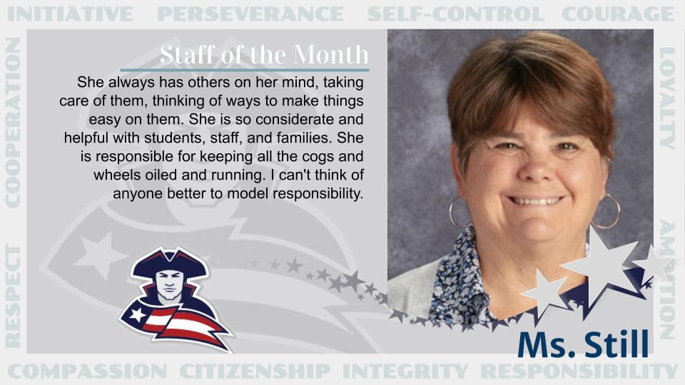 Congratulations to our September honorees for Staff and Student of the Month for the character trait of RESPONSIBILITY! <a href="/THSPatriots/">THSPatriots</a> #ISDStrong #StrongerTogether