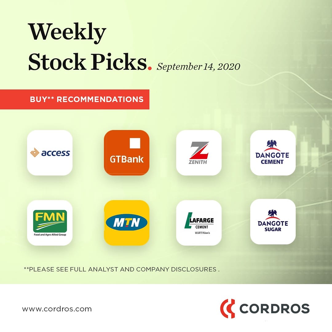 Here are the stocks you should consider adding to your portfolio this week.

To start investing in stocks with Cordros Tradebutton, please call 07002673767 or send a DM.

#stockstowatch 
#investwithcordros