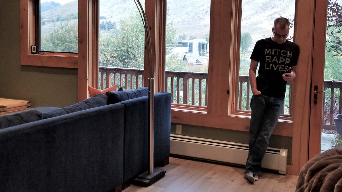 missbuzzbike's tweet photo. Every year I like to take a parting shot of Kyle to share with fans. Here's @KyleMillsAuthor 'leaving' for this year's virtual tour... a.k.a. dialing the phone for his first radio interview. #TotalPower https://t.co/aXN8fxhFkf