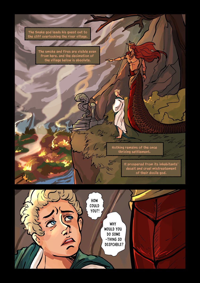 False Gods - PG25-26 -27CW: Blood, violence, mythical settings, false beliefs, religious abuse. Please proceed with caution.The story takes places after Rome, each of them is assigned a new job acting as a local deity in a long forgotten civilization. #goodomens  #falsegodsAU