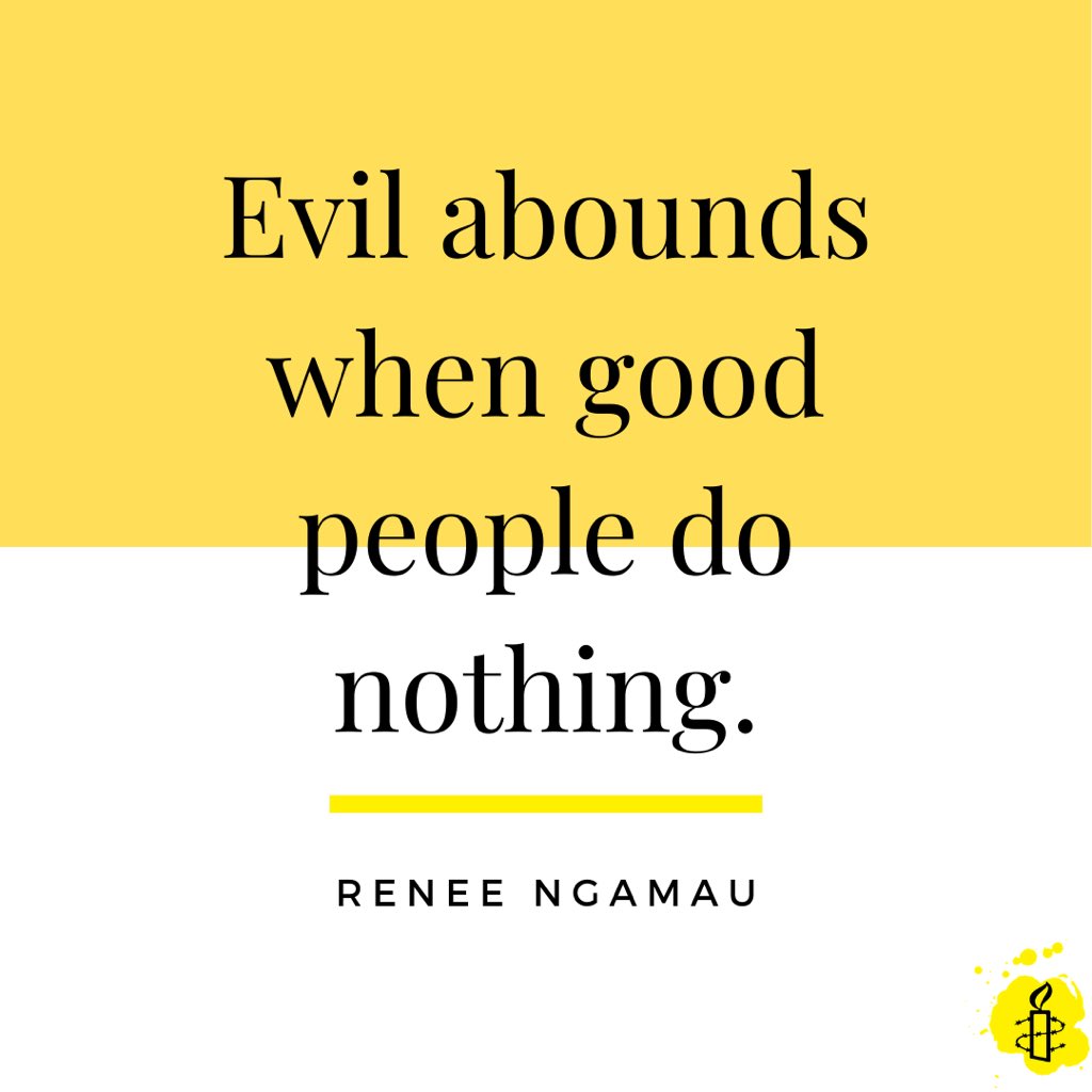 AmnestyKenya's tweet photo. These words spoken by @AmnestyKenya board chair @reneengamau are what we will continue to live by. We cannot and will not allow evil to prosper! Join the movement and help us make some noise. https://t.co/QYPCzTohRe

#StopLandgrabbing #SaveOurSpacesKE https://t.co/meC1CpJc9G