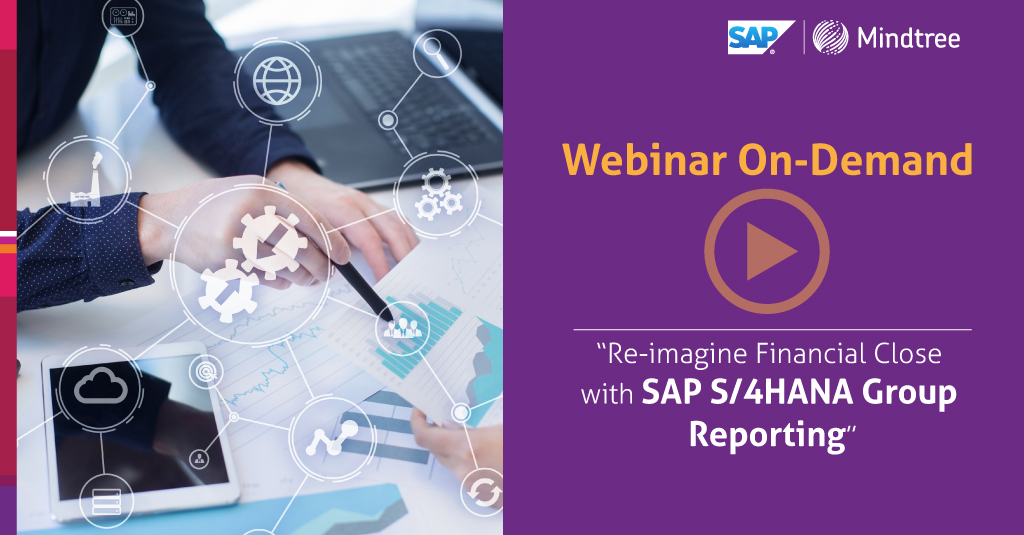 Mindtree_Ltd's tweet photo. Webinar Replay – “Re-imagine Financial Close with SAP S/4HANA Group Reporting”. Know about #SAP’s strategic solution for financial consolidation and management reporting. Watch now: https://t.co/xDAjkYGz5S #IntegratedFinance | #AccountingAutomation | #ContinuousAccounting https://t.co/YnQuD3AG9s