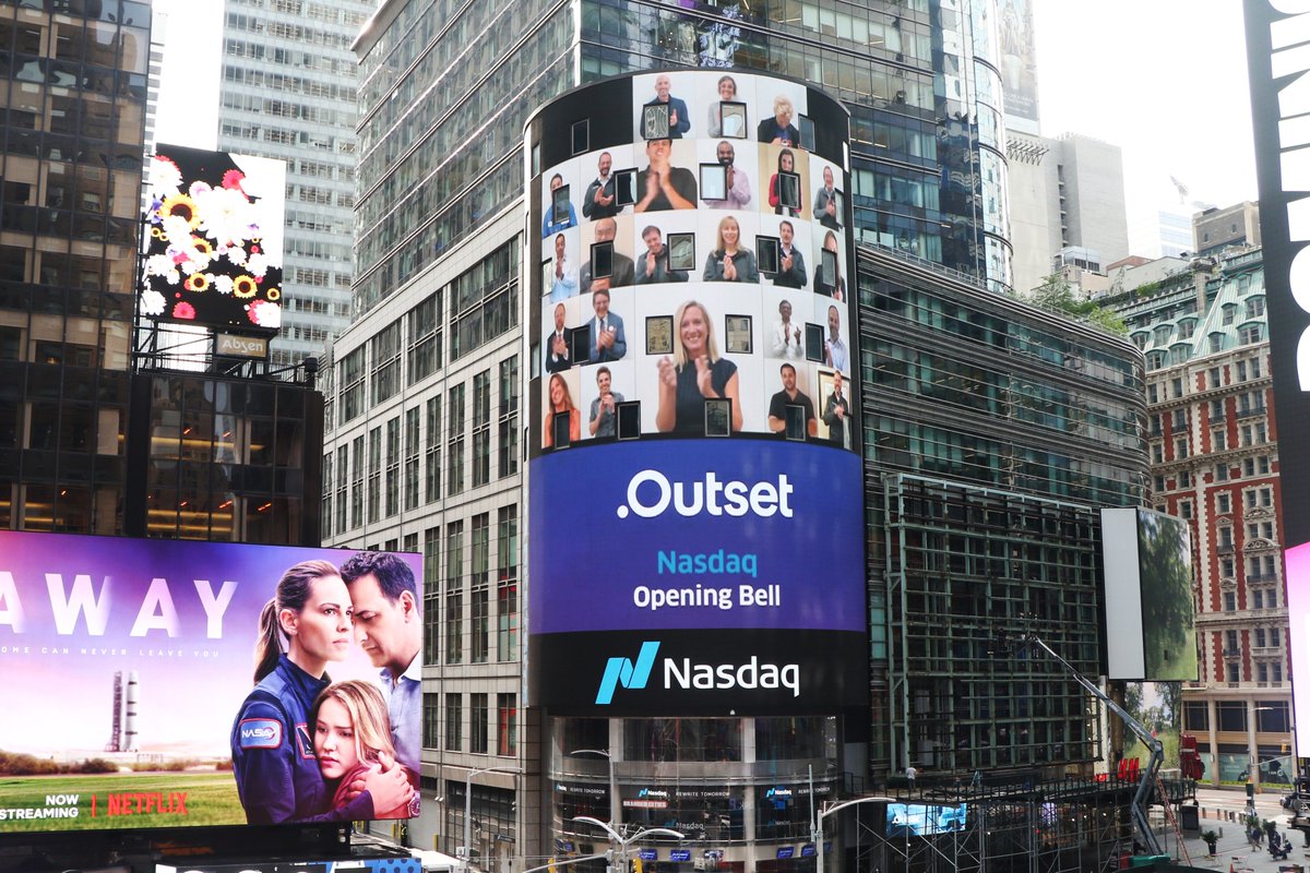 OutsetMedical's tweet photo. Cheers to the next chapter in #dialysis care for patients &amp; providers! With our virtual ringing of @Nasdaq’s opening bell this morning, @OutsetMedical $OM is now a publicly traded company! Way to go #TeamOutsetMedical, the heart behind #TabloDialysis! #OutsetIPO #BetterBeginsNow https://t.co/WLd00lxDqO