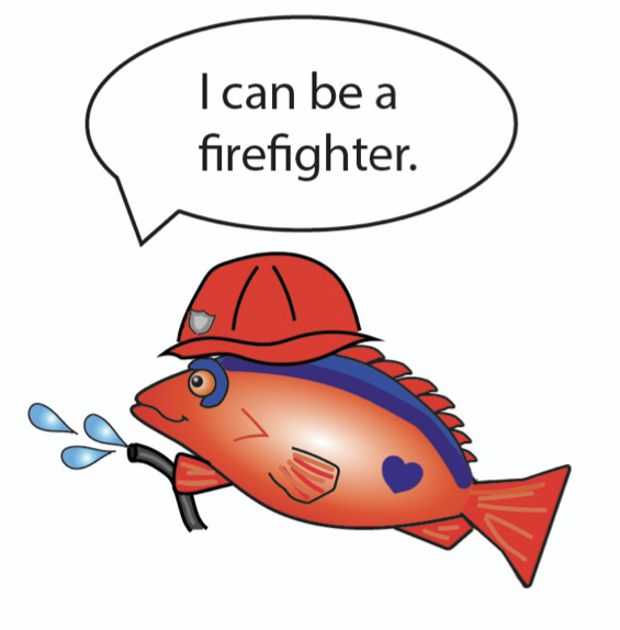 SAFEthroughArts's tweet photo. Have you met our #characteroftheweek, #FriedaFish? She sees all of the #wildfires occurring and is #wishing everyone #aroundtheworld #safe! https://t.co/BeEA3w5xG2