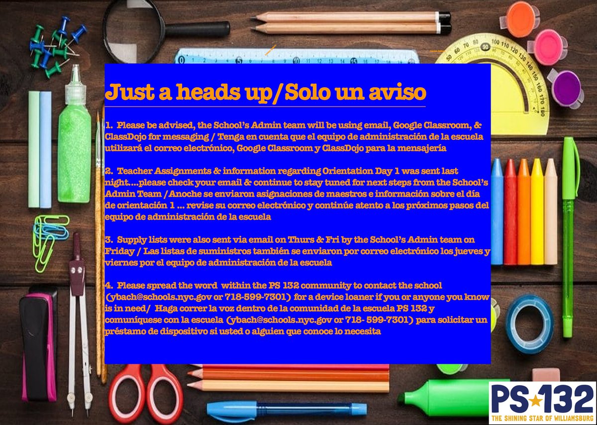 PS132PTA's tweet photo. Just a heads up/Solo un aviso 🌈❤️👍🤙👋⚡️🔥 https://t.co/J9ifedAoEh